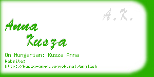 anna kusza business card